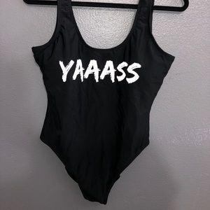 Black one piece swimsuit